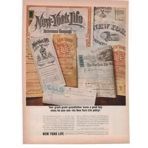 New York Life Insurance Company Advertisement Vintage 1964 Grandfather Ephemera